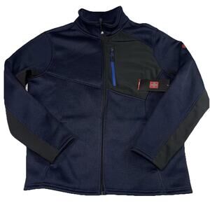 Swiss Tech Sweater Fleece Jacket Men’s Size L Navy Blue Full Zip High Neck NWT